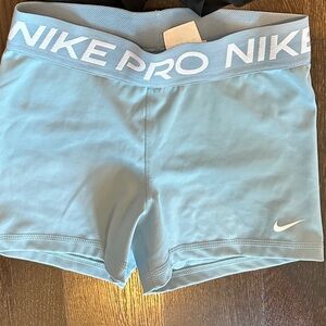 Nike Pro Light Blue Shorts 3”